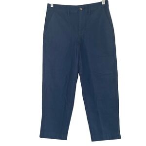 NWT J Crew Cotton camp pant blue women's 8P career classic minimal basic office
